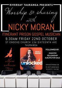 Nicky Moran sharing Unlocked album at Riverday