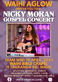 Waihi Aglow host a Gospel concert with Nicky Moran