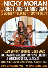 Nicky Moran visits Katikati Baptist to share songs & stories