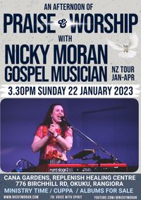 Praise and worship afternoon with Nicky Moran in Rangiora