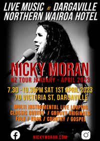 Northern Wairoa Hotel features Nicky Moran Live music in Dargaville