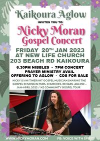 Nicky Moran Gospel Concert at Kaikoura Aglow 