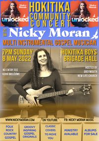 Community Unlocked concert with Nicky Moran hosted by Greymouth New Life