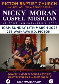 Picton Baptist church hosts Nicky Moran Gospel musician concert