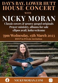 Private House concert in Days Bay with Nicky Moran