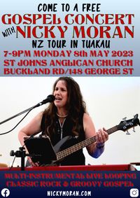 Nicky Moran Gospel/rock show Tuakau at St Johns Anglican Church