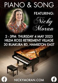 Piano and song featuring guest artist Nicky Moran at Hilda Ross Retirement Village