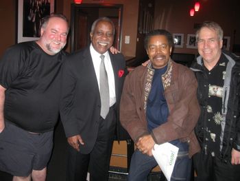 From left: JD, Mel Brown, Chester Thompson, & me at Bruce Conte's benefit, 3-9-13
