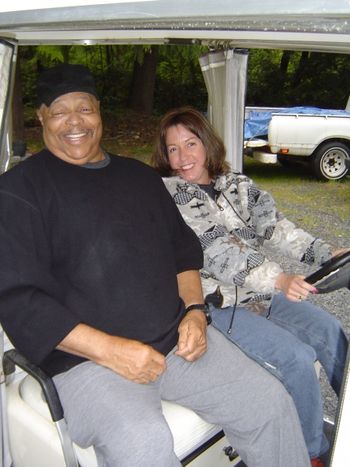 Sweet Baby James & Tracy Pain outside James' home James was giving his "Baby Sis" a tour of his property
