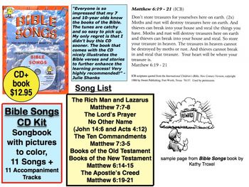 Bible Songs CD Kit - $12.95 (CD and Book)
