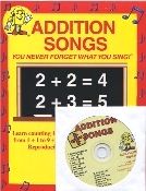 Addition Songs CD Kit - $12.95 (CD and Book) 1+1 to 9+9 sung in echo style with a test after each song plus counting 1 - 20
