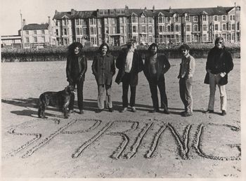 Robin with Red, Spring mascot, on Blackpool beach.
