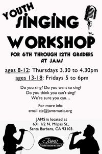 Singing workshop for kids ages 8 to 12