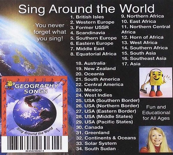 Geography Songs CD with lyrics - Audio Memory-Kathy Troxel