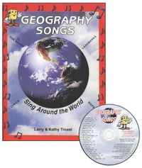 Geography Songs CD Kit (book, CD, world map)