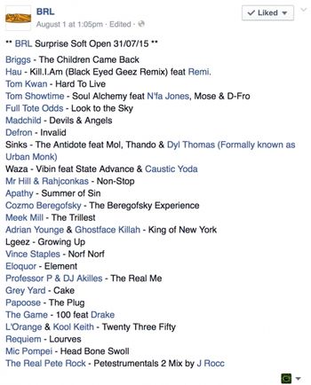 BRL playlist www.facebook.com/brlson
