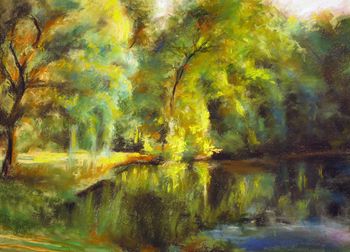Pond Reflections painting
