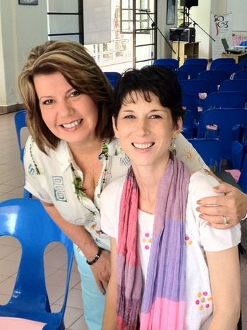Sue with Carrie Baber in Malaysia
