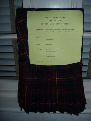 Scotland - menu with kilt
