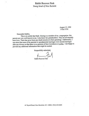 1999-10-15 Mark Ziering moving to Israel
