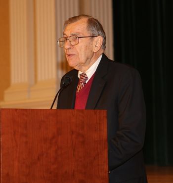 SchweitzerLecture '16 HGI founder Dr. Frederick Schweitzer addresses the crowd gathered for the lecture presented in his name, on the twentieth anniversary of HGI
