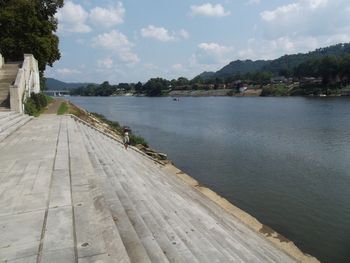 Honey On The Steps To River Across From WV Capitol Building
