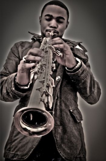 Tyrone-Smith-captured-in-G-Star-Raw-playng-selmer-super-action-Soprano-Sax
