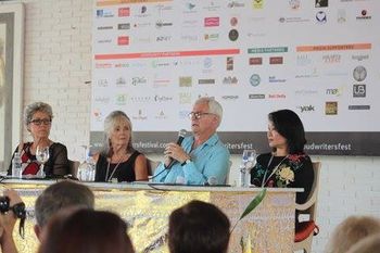 Robin on a panel at the Ubud Writers Festival, Bali, Indonesia
