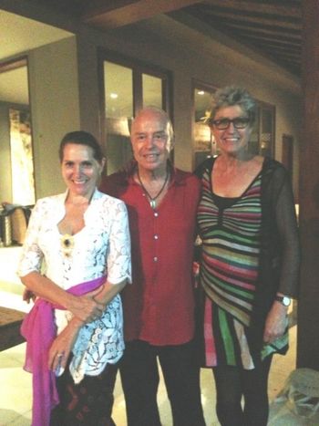 Robin at Ubud Writers Festival with Janet de Neefe, and host of a banquet for writers and guests
