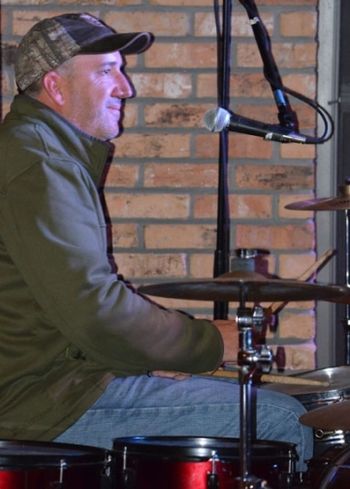 DSC_0885 Greg Green keeping the beat at the Superbowl Party shoot
