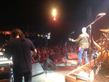 11-17-13-T-Town-111 Wayne on stage in Tuscaloosa with John Scott on fiddle. November 15, 2013
