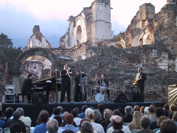 Hugh Fraser Quintet Antigua Guatemala Hugh Fraser, trombone; Campbell Ryga, sax, Ross Taggart, piano/sax; Ken Lister, bass; Dave Robbins, drums
