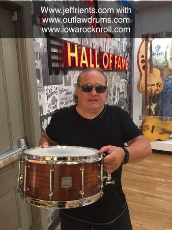 Jeff Rients Iowa rock and roll hall of fame induction with www.outlawdrums.com
