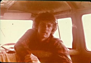 Eamon (Hamilton) in one of those sweet old Kombi's...maybe Sandy Bay 1972 those good old Kombi's...legend cars!!!...
