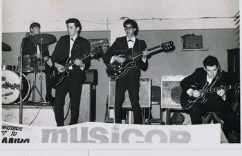The Tymekeepers 1965 with Mal findlayson Kevin Jobbit and John O'Connell
