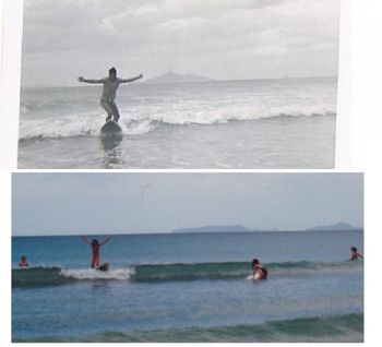 Thru the passage of time!!! My daughter Tam at Sandy Bay trying to copy one of Harolds moves!..........30 years later HA!!!!
