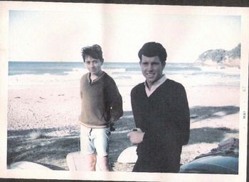 Even the young Dargaville (west coast) boys were starting to be frequent visitors!! Nick and Johnny Matich at Sandy Bay...Autumn of '67.....in fact Nick was one of those surfing pioneering guys who started searching for waves on the west coast...from Pouto thru to Herikino in these early days........very cool (and gutsy)!!!
