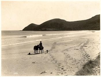 A lonely ride at Spirits Bay in the far north.....1925
