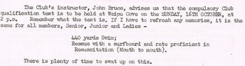 Tatahi mag 1966...( local mag put out for the Northland Tatahi boardriders club)... In fact, even as a Tatahi surfrider member it was compulsory to know SLSC drill!! Such was the strong connection between boardriding and clubbing even in '66
