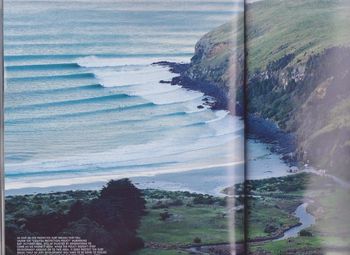 in '64 we heard about a point break a couple of beaches around from Langs.. ..there is a private beach (big headland) just around from Langs and one day when i was working there it looked just like this photo of Murdering Bay (South Island)....had it to myself for 2 days like this....on a big swell definitely worth checking out..
