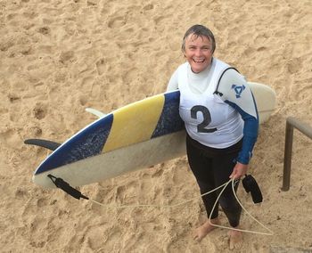 Pauline Pullman at the 2014 Snowy Mcalister 50 year Manly world champs reunion longboard comp... I took this photo as Pauline came out of the water after being in the womens final...fantastic...
