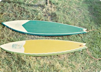 interestingly...these are a couple of boards i made for myself in South Africa in 1973.... very similar to Colins boards...yet on the other side of the globe.........most everyone in South Africa was riding something similar to this at that time!!...
