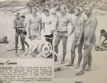 Mangawhai Heads SLSC 1963...Surf Clubs were happening all up the East coast. in fact 'surf starved' Red Beach SLSC (near Auckland) was becoming one of the top clubs also..with huge interest from Auckland kids.we often competed against them! Had some cool trips down there to compete...and also over to Mangawhai...
