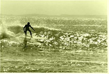 Trev got this great shot of a local havin' fun on a shippies peeler!! i mean that shot just looks so tempting...dosen't it....warm summer winds..warm water and a classic longboard wave.....awesome!!
