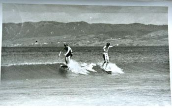 meanwhile up at Ruakaka... Bruce Ryan and Mike King...summer of '65 ...havin' fun...
