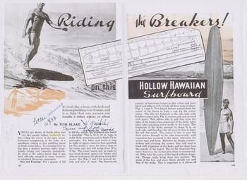 Popular Mechanics 1954 Even though Popular Mechanics bought surfing to our attention in the mid 50s...we were still playing rugby and doing other things....so our interest was still elsewhere at that time!!
