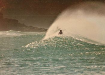 and one of those big thumping peaky days we all love... Sandy Bay 1972...on an awesome summers day...offshore wnds and a pumping swell....sweeeeet!!
