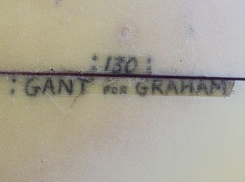 bottom of a Supersession board..... I guess this was a board 'Gant' shaped for Graham Allen or maybe Graham Kelly!!!!........
