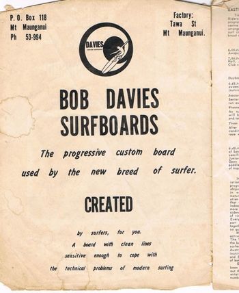 Now lets have a look at some of the top boardmakers in '67... Bob Davie was certainly a big name in the surfboard industry in '67.....lots of guys i bump into tell me "oh yea i used to work for bob Davie"....
