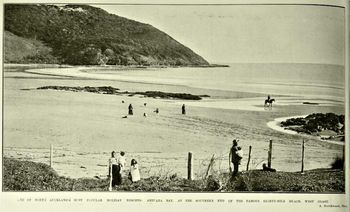 and here it is ...called a holiday resort again...Ahipara 1913 Remember.... nearly all the Northland roads were still dirt or metal roads then....transport was mainly by horse and cart!!....
